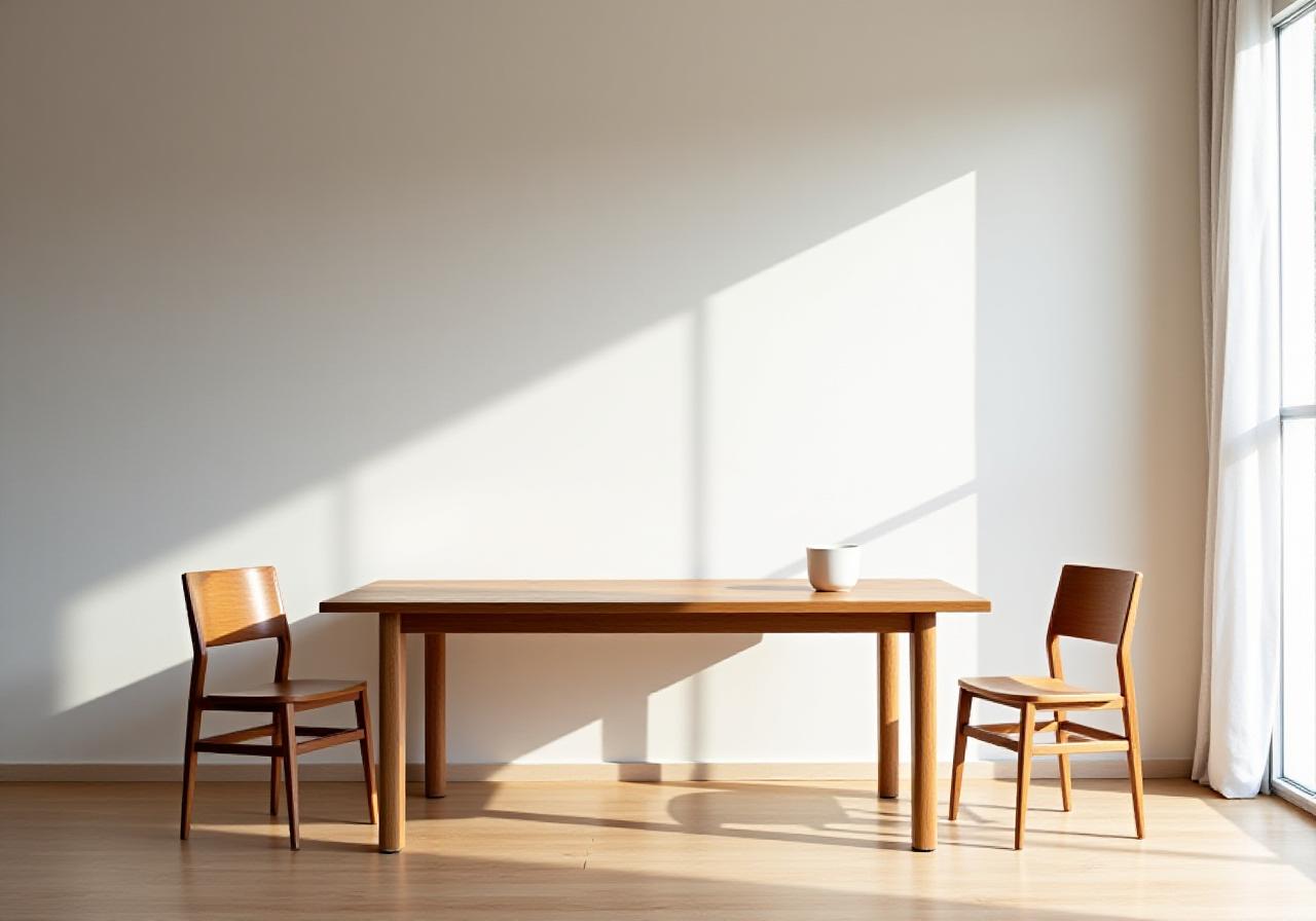 手作りの木製テーブルと椅子のセット